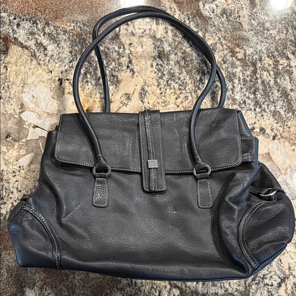 Hilfiger Black Leather Handbag - Picture 1 of 3